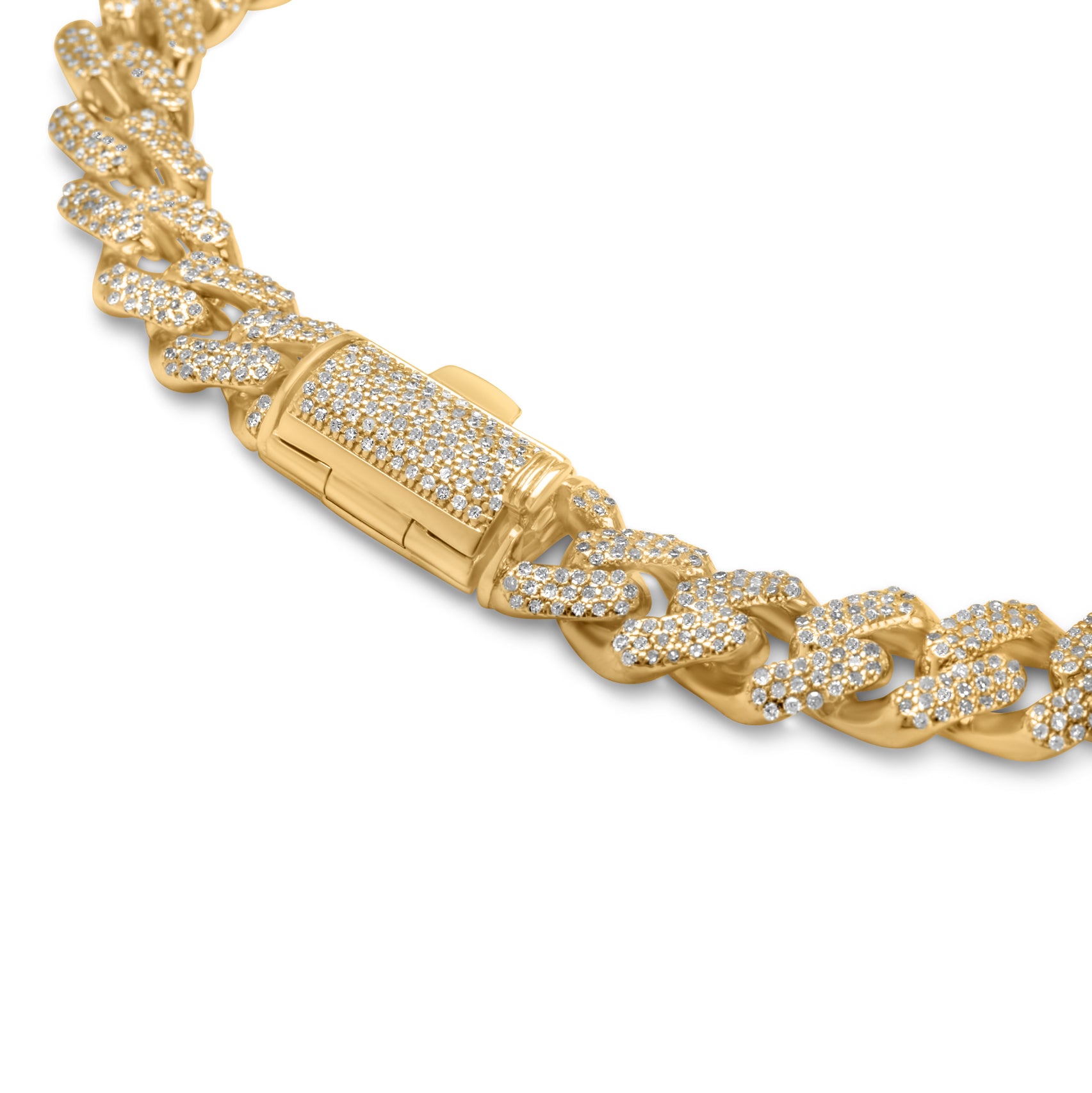 New 18k yellow deals gold cuban link. Bracelet bling ice iced out diamond top quality