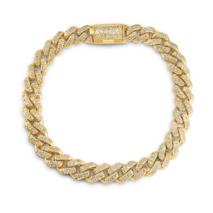 10K Yellow Gold Diamond Cuban Link Bracelet 8.3mm 2.69ctw