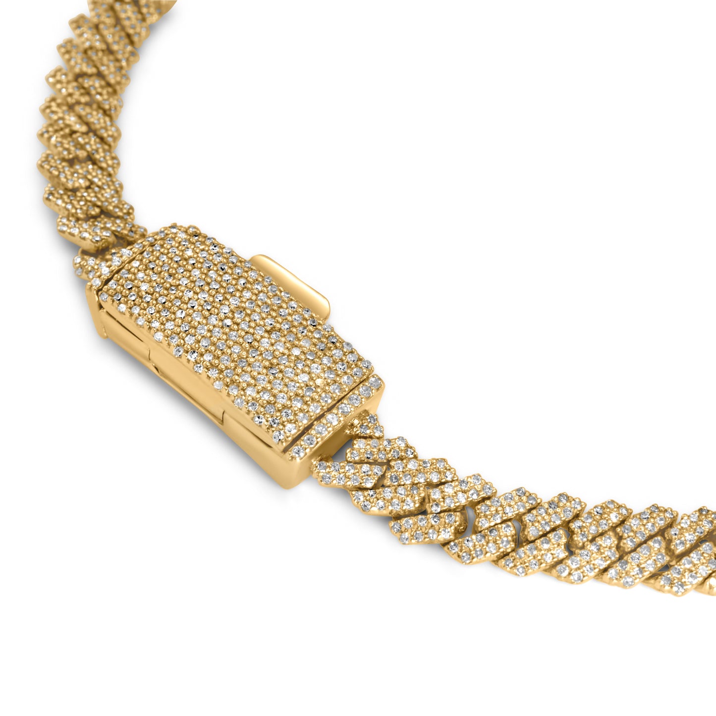 10K Yellow Gold Diamond Cuban Link Bracelet 6mm 2.59ctw