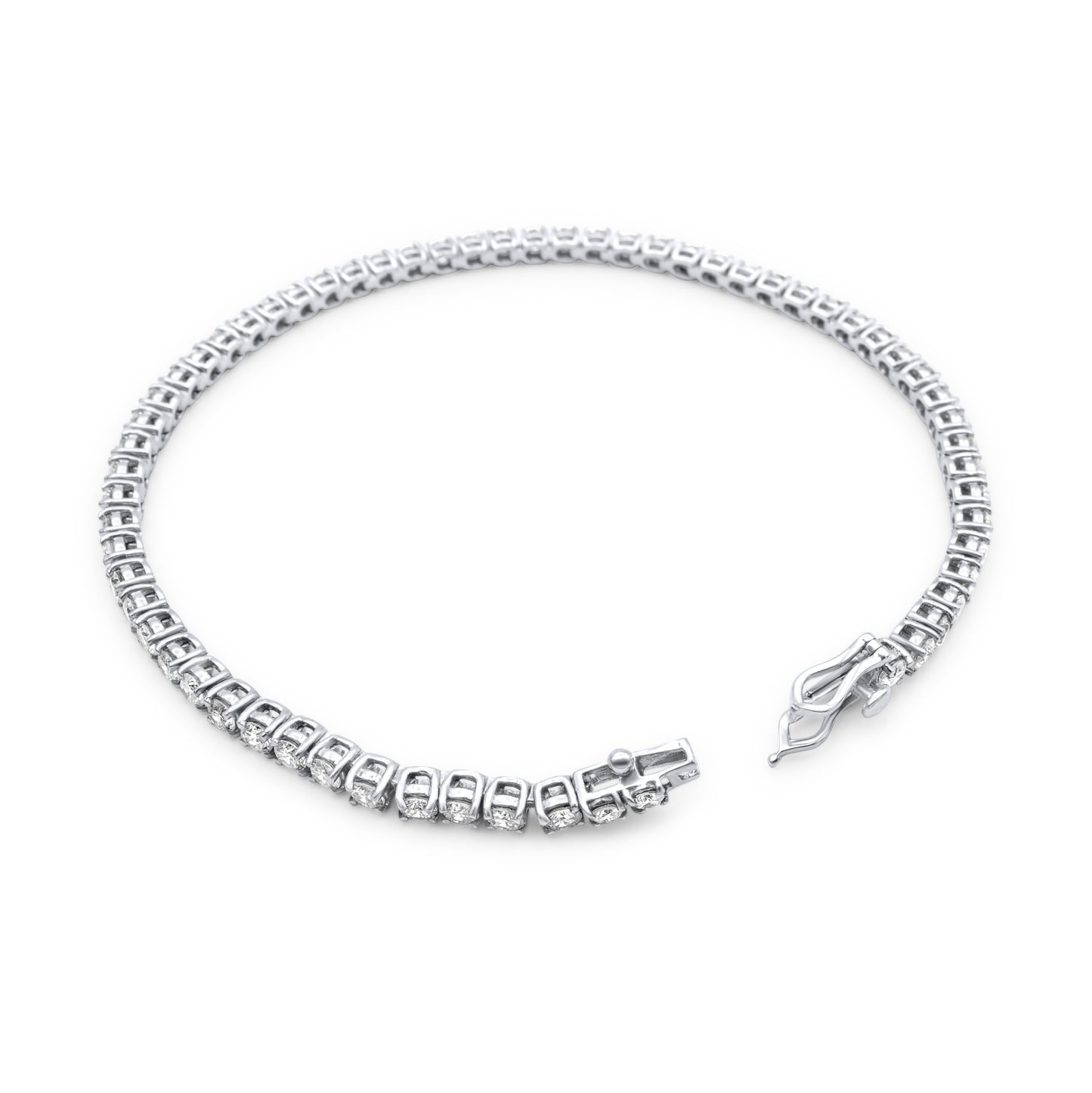 14k White Gold Diamond Tennis Bracelet 6.92 ctw