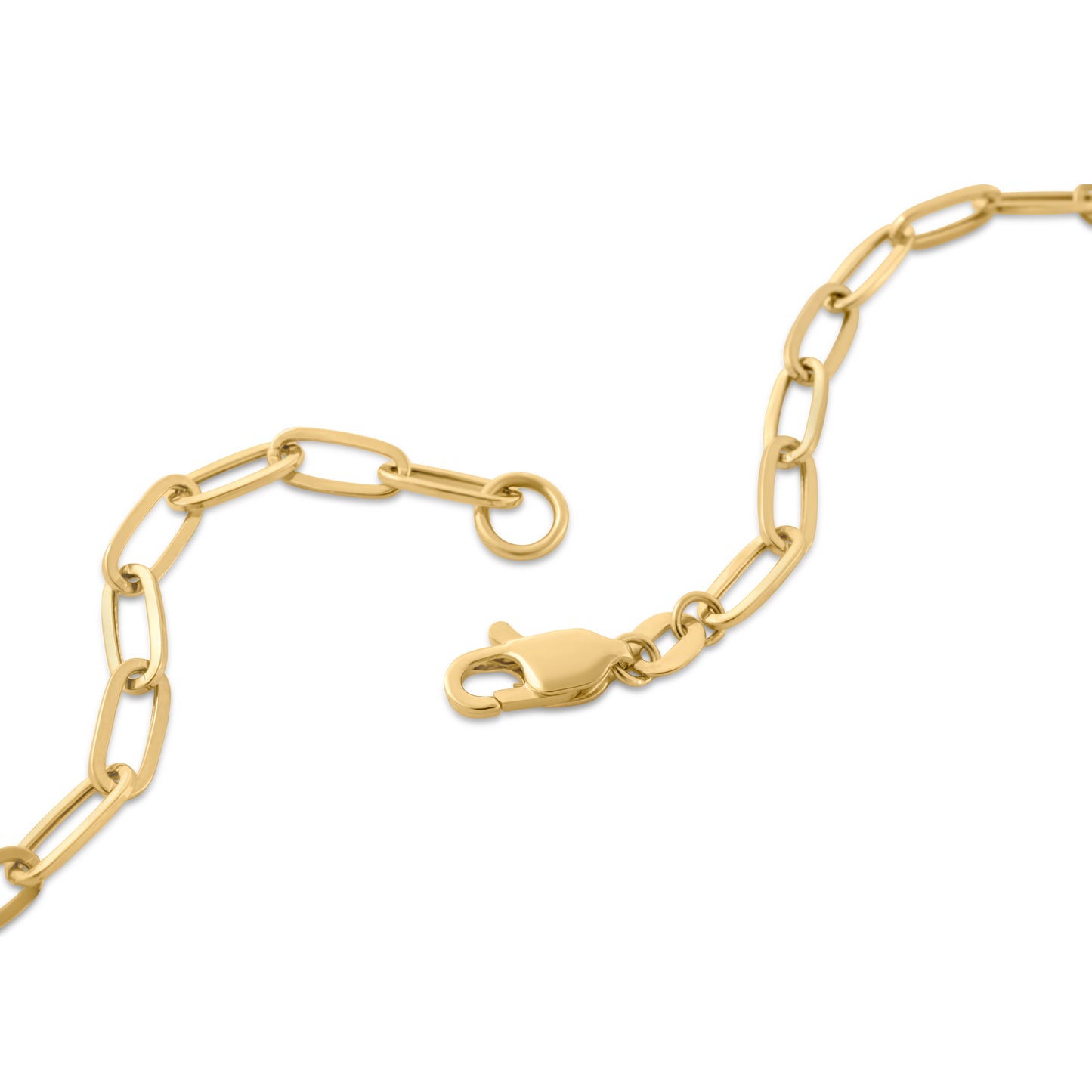 14K Yellow Gold Hollow Paperclip Chain 4mm