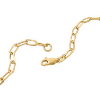 14K Yellow Gold Hollow Paperclip Chain 4mm