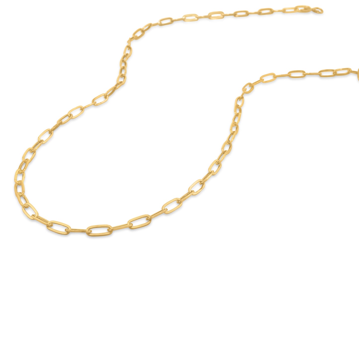 14K Yellow Gold Hollow Paperclip Chain 4mm