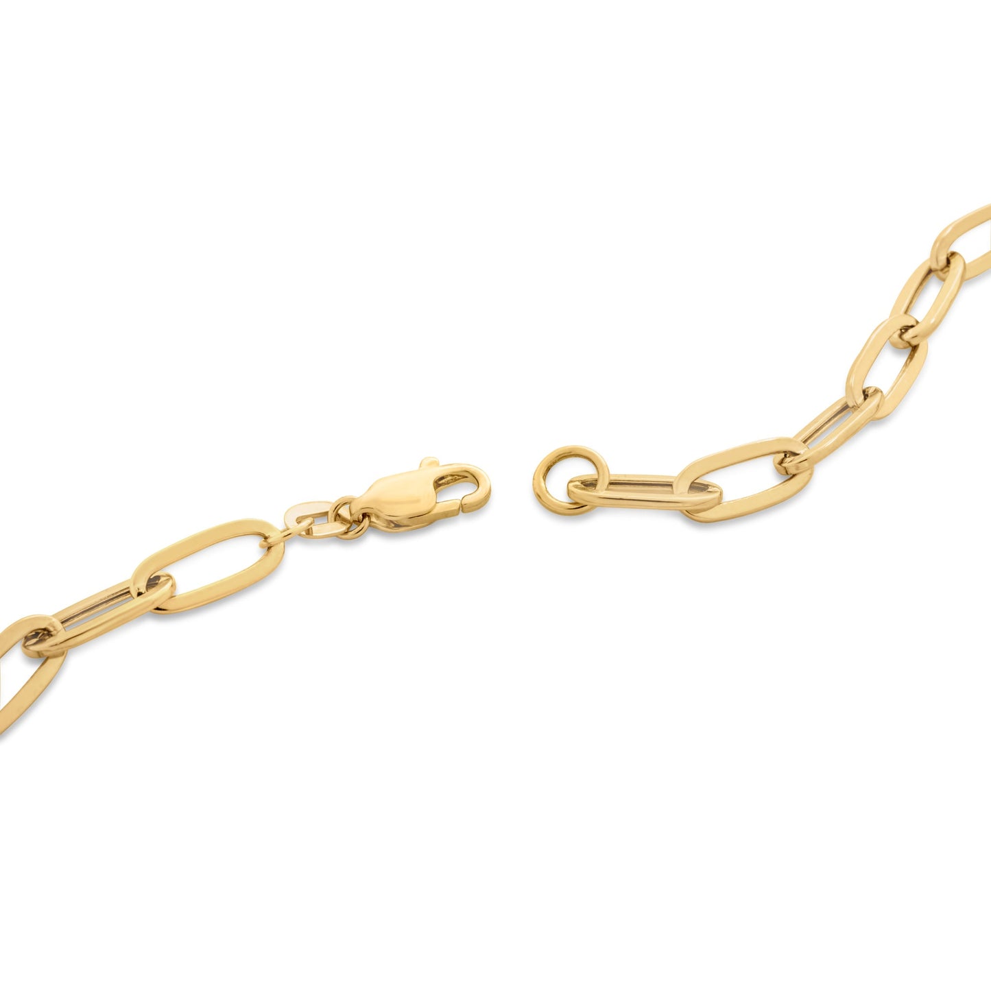 14K Yellow Gold Hollow Paperclip Chain 5.5mm