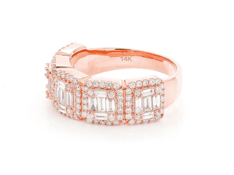 14k Rose Gold Baguette Ring 1.55ctw