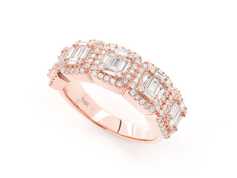 14k Rose Gold Baguette Ring 1.55ctw