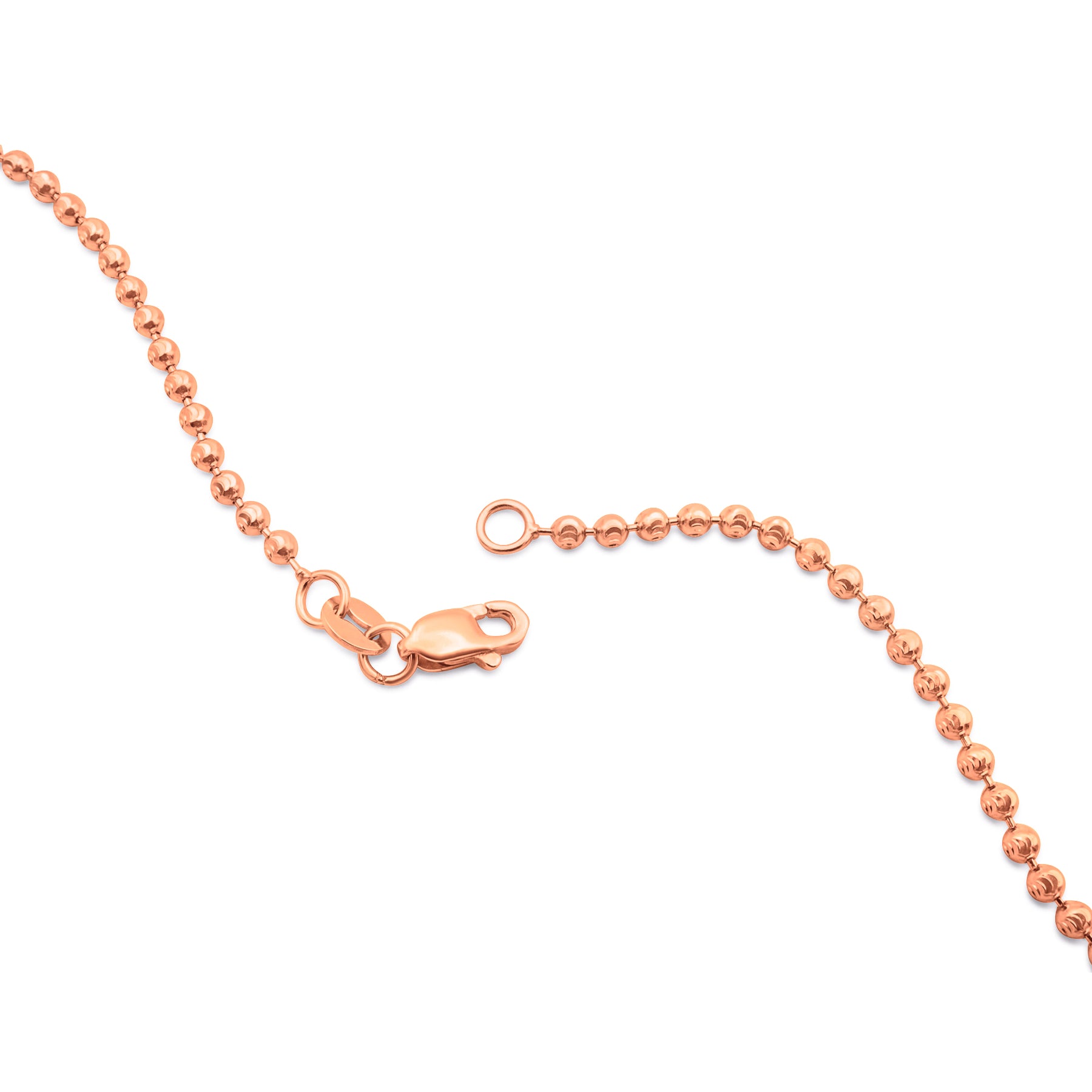 14K Solid Yellow Gold Ball Bead Chain 4mm 22 Inches - 27.30 Grams (Standard) / Rose Gold - Nyc Luxury