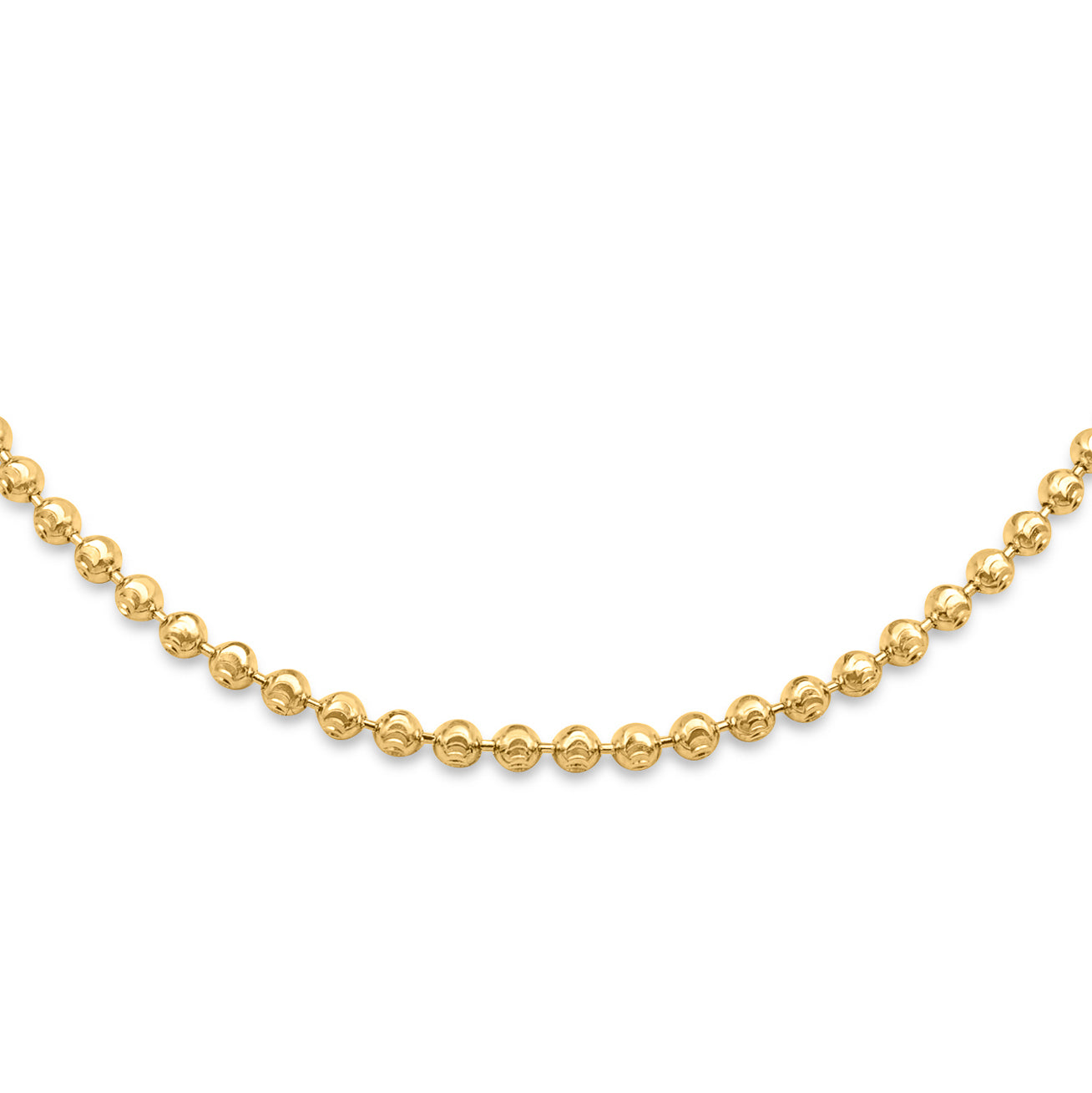 14k Solid Yellow Gold Ball Bead Chain 2mm