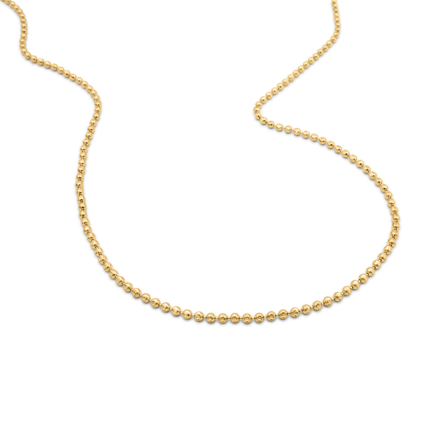 14k Solid Yellow Gold Ball Bead Chain 2mm