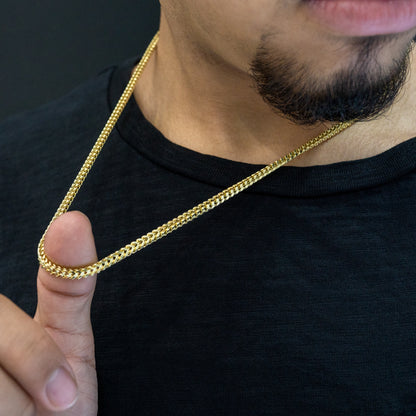 14K Yellow Gold Hollow Franco Chain 3.5mm