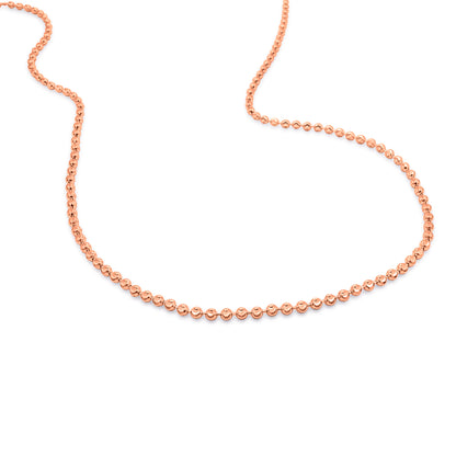 14k Solid Rose Gold Ball Bead Chain 3mm