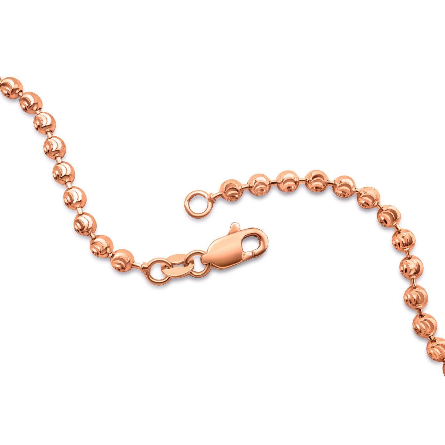 14k Solid Rose Gold Ball Bead Chain 3mm