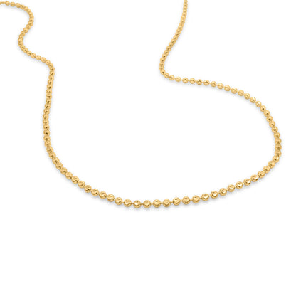 14k Solid Yellow Gold Ball Bead Chain 3mm