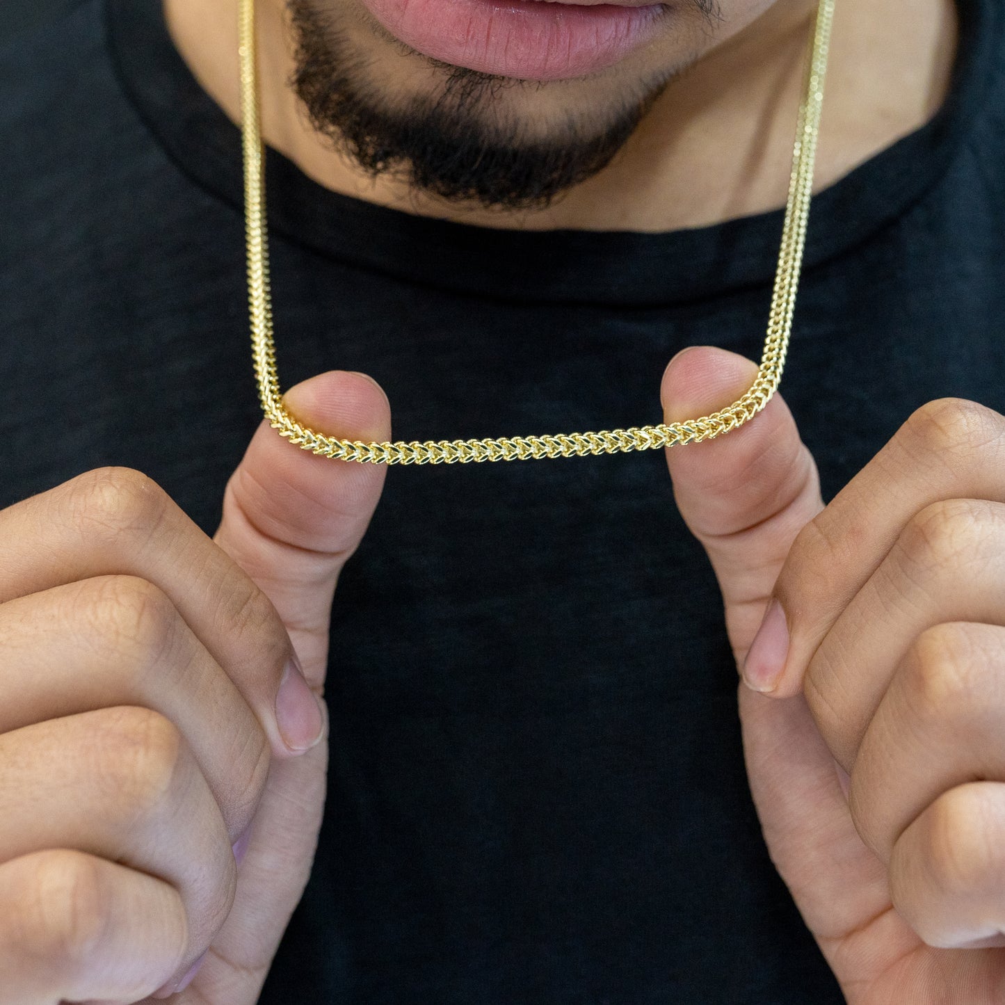 10K Yellow Gold Hollow Franco Chain 3mm