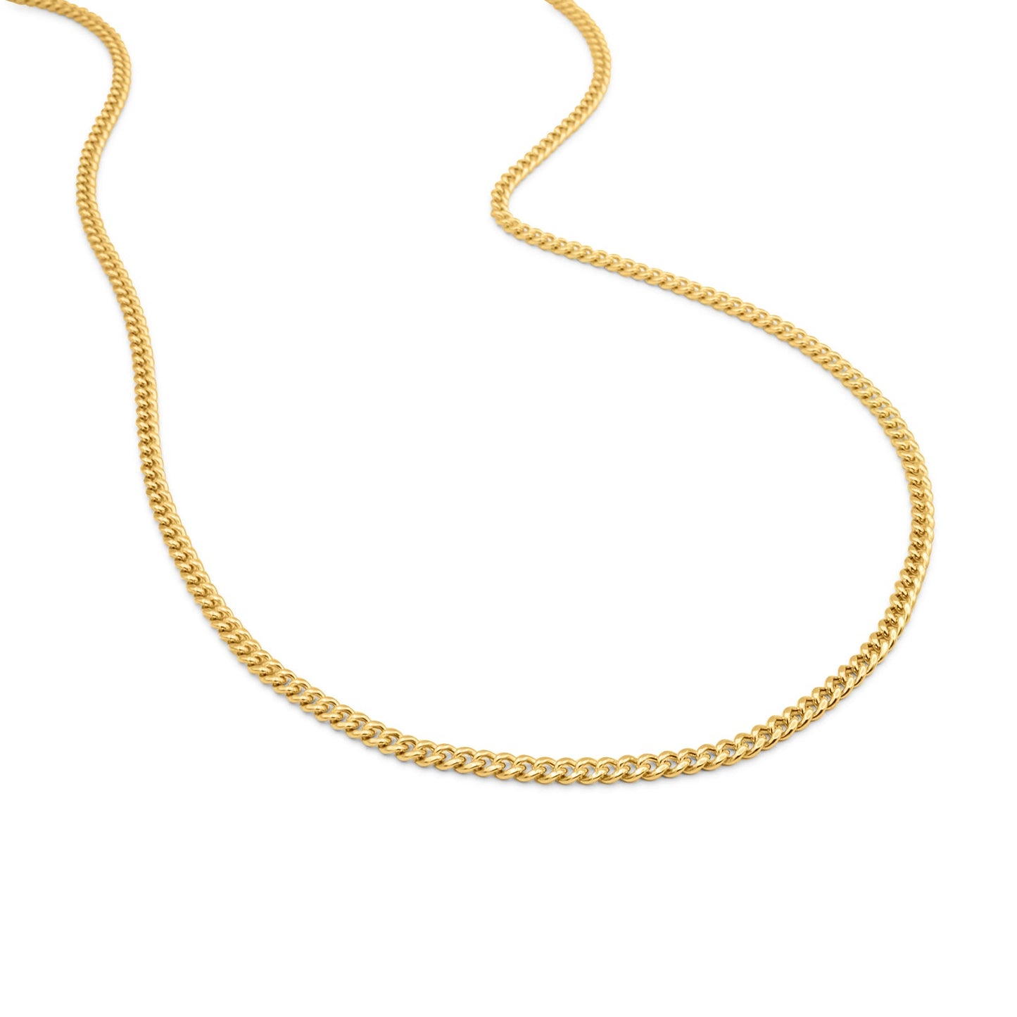 10k Solid Yellow Gold Cuban Link Chain 3mm