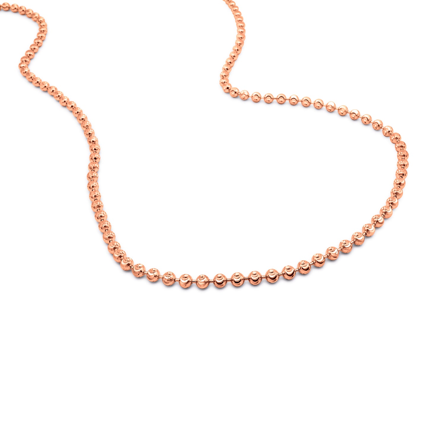 14k Solid Rose Gold Ball Bead Chain 4mm