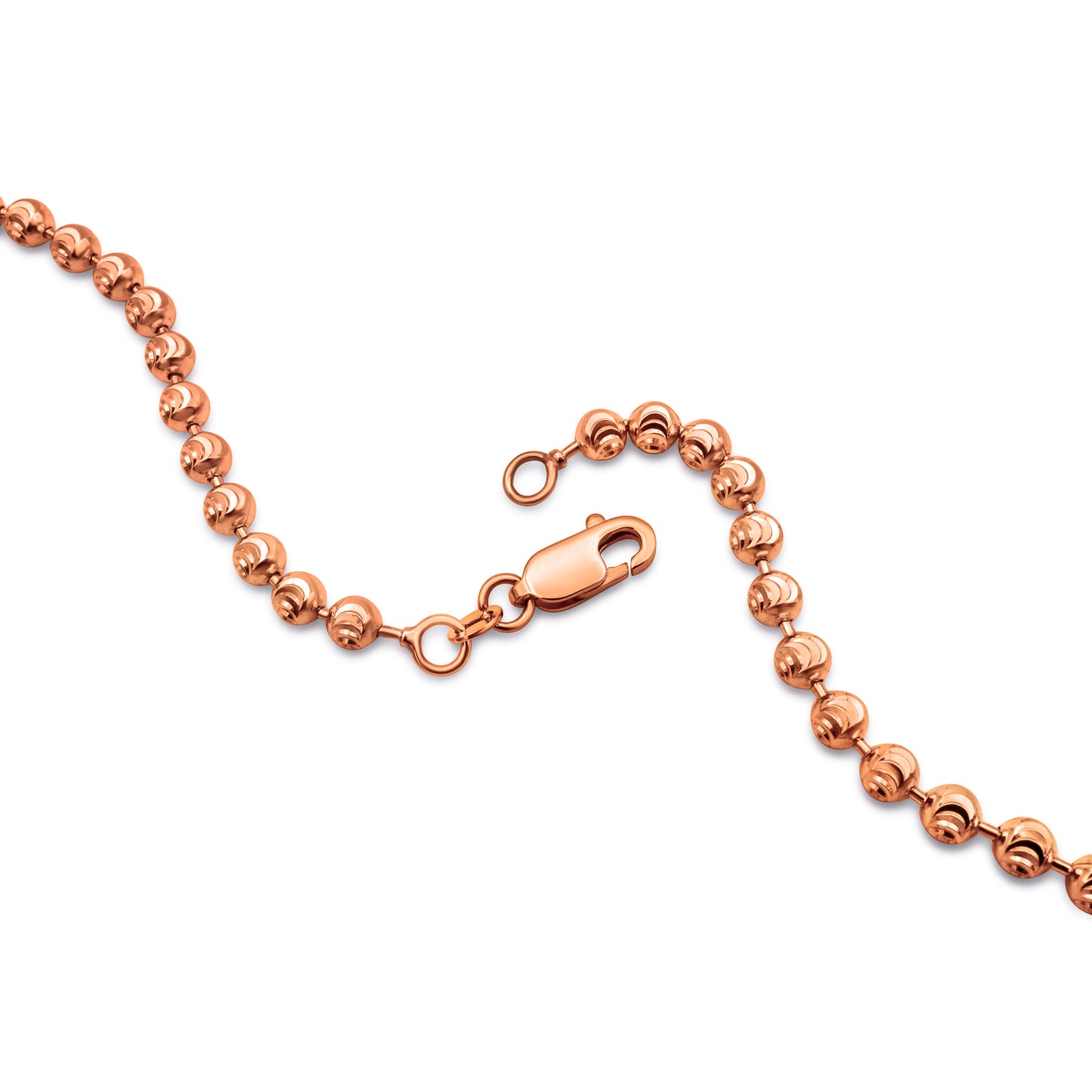 14k Solid Rose Gold Ball Bead Chain 4mm