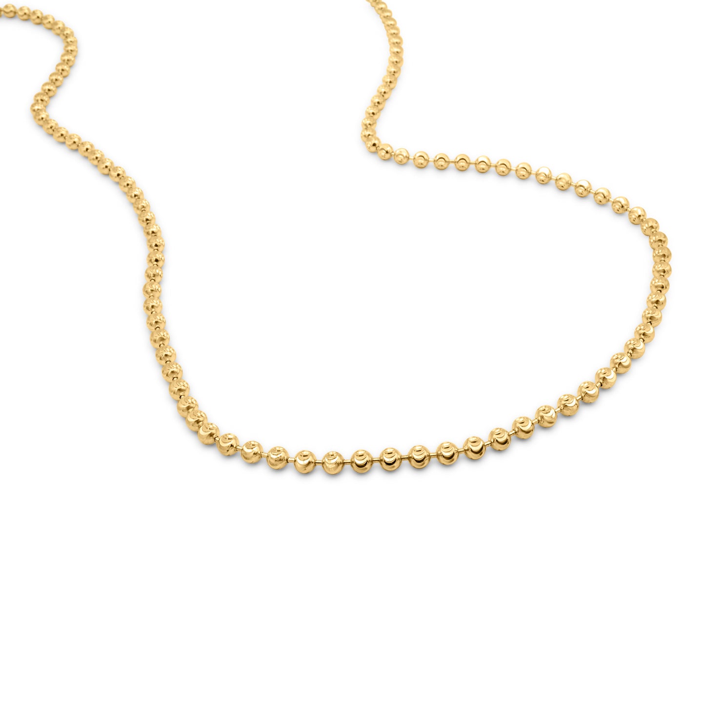 14k Solid Yellow Gold Ball Bead Chain 4mm