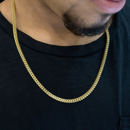 14K Yellow Gold Hollow Franco Chain 4mm