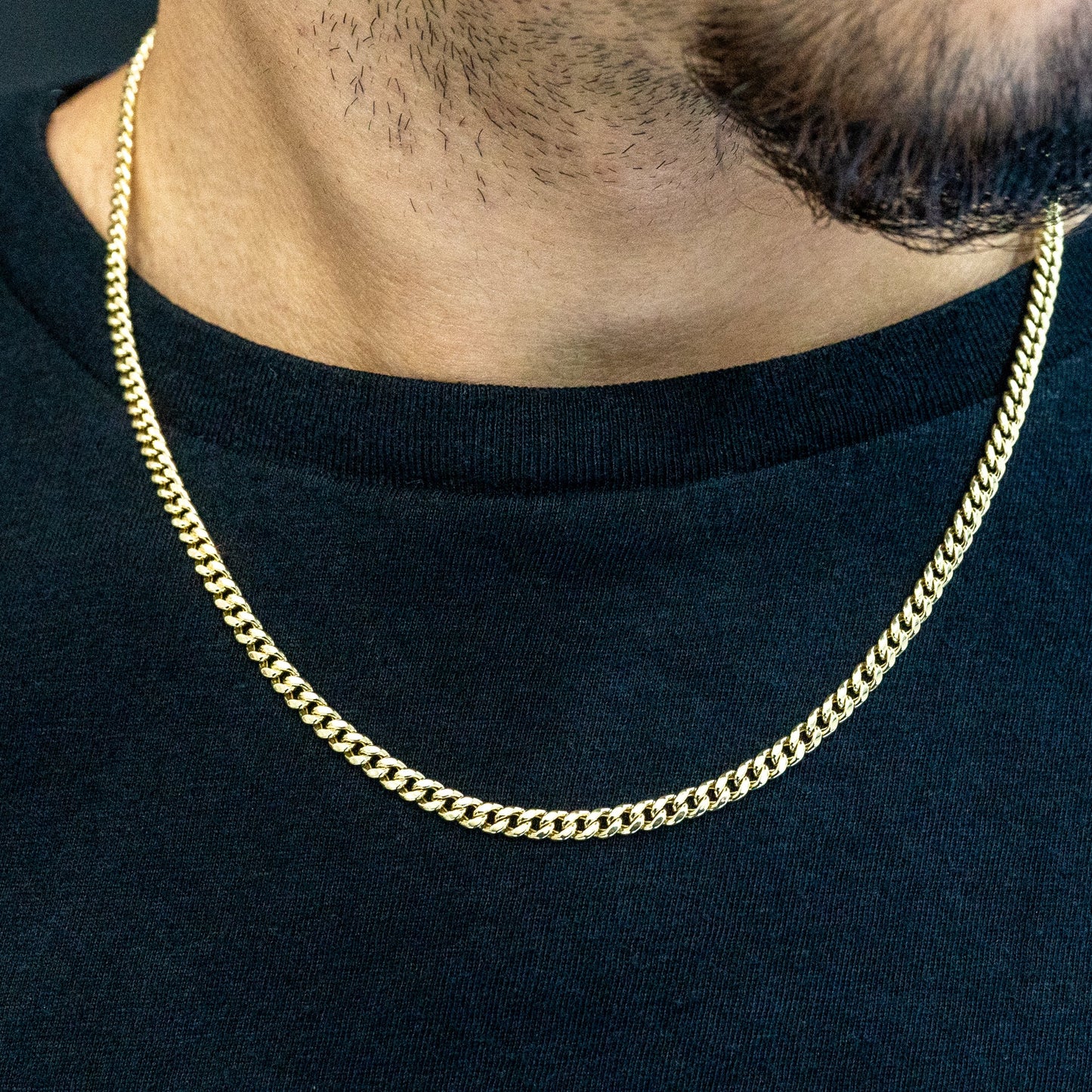 10k Gold Hollow Cuban Link Chain 4mm