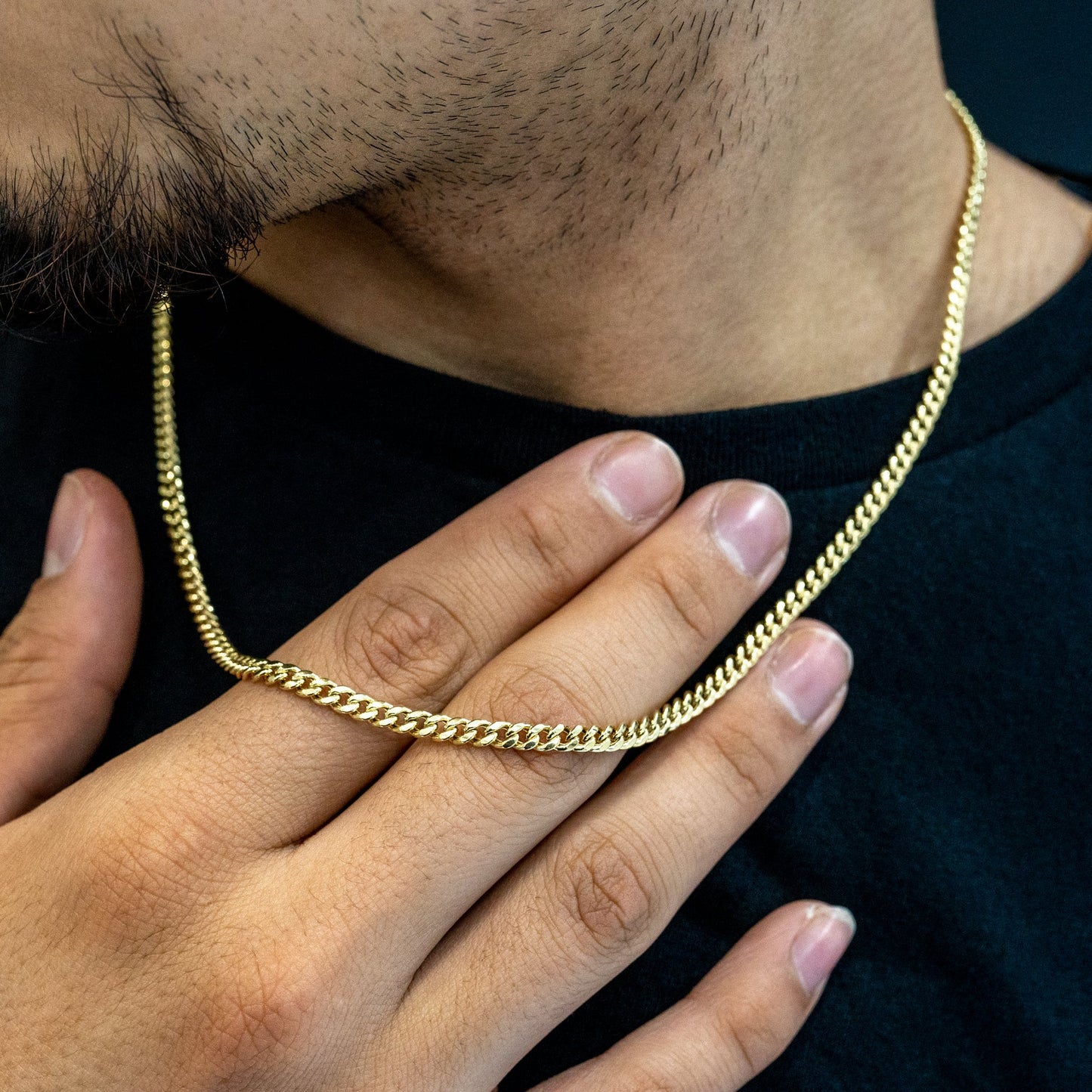 10k Gold Hollow Cuban Link Chain 4mm