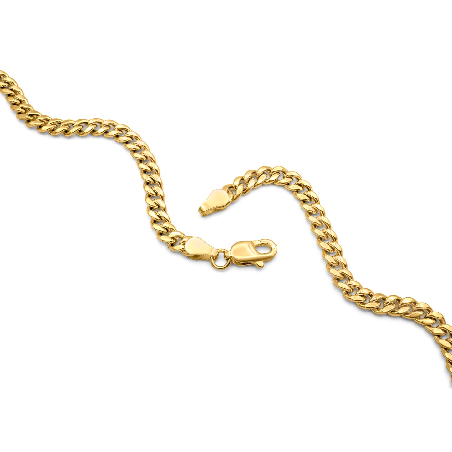 14k Solid Yellow Gold Miami Cuban Link Chain 4mm