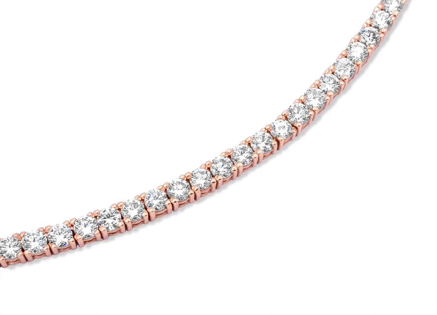 14K Rose Gold 5-Pointer Tennis Chain