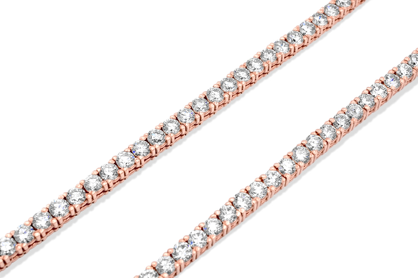 14K Rose Gold 5-Pointer Tennis Chain