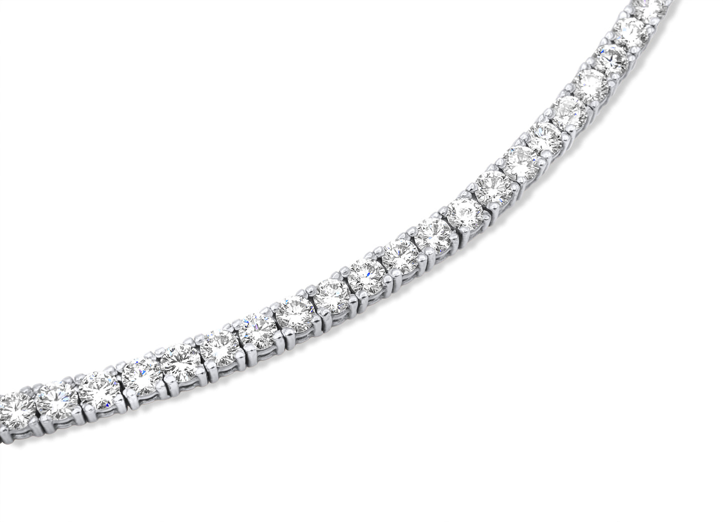 14K White Gold 15-Pointer Tennis Chain