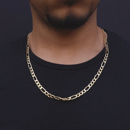 10k Yellow Gold Hollow Figaro Chain 6mm