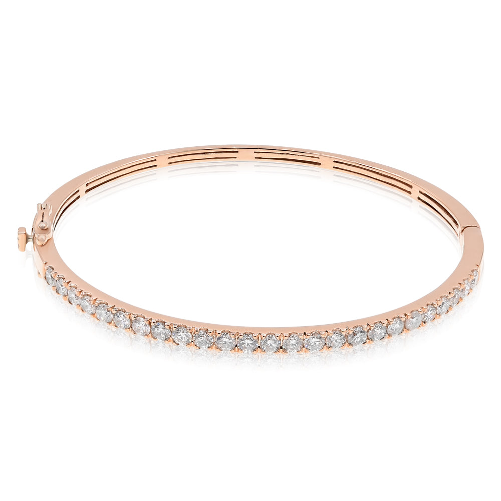 14k Rose Gold Cuff Bangle 1.99ctw