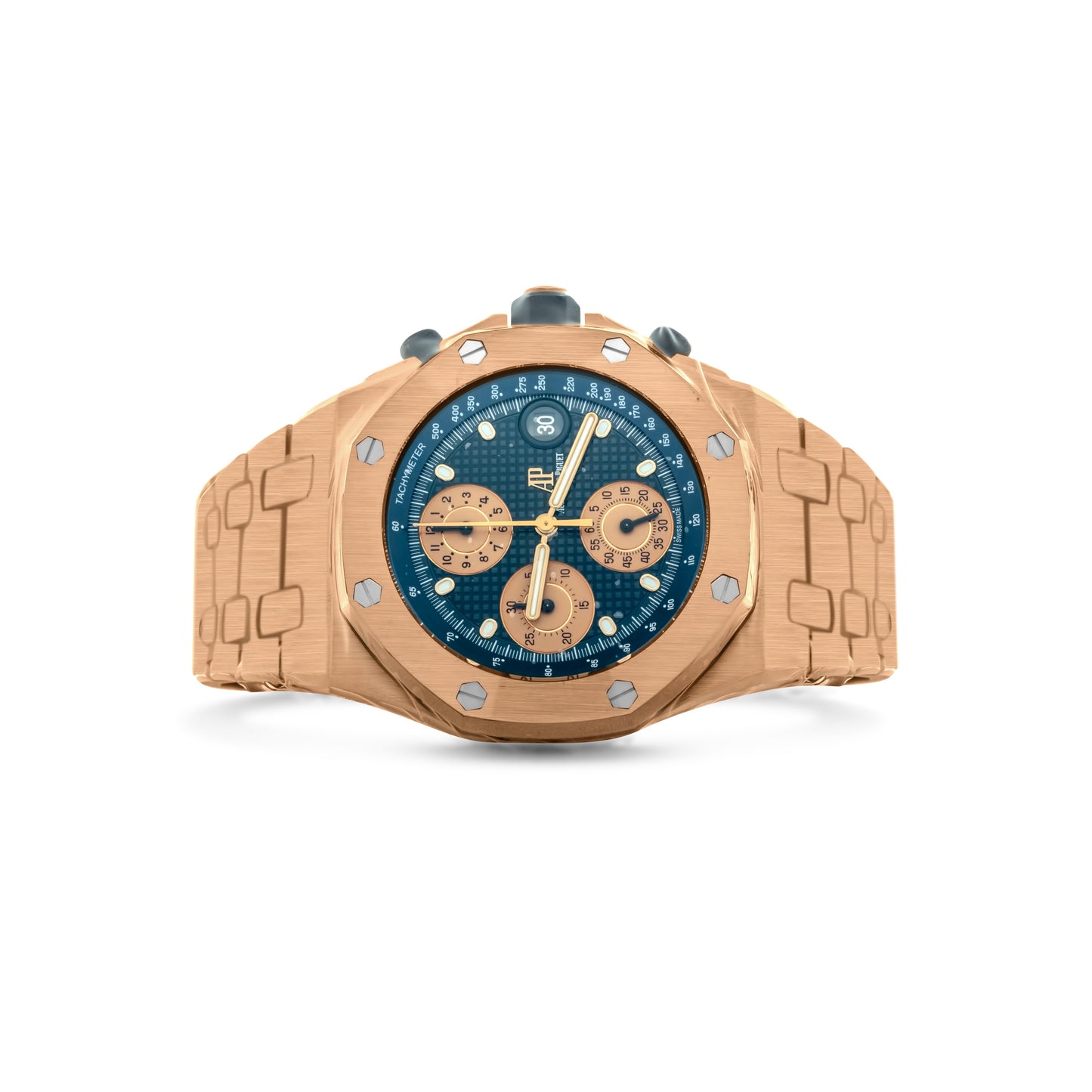 Audemars Piguet Royal Oak Offshore Chronograph, Rose Gold Blue Dial Ref. 26238OR.OO.2000OR.01