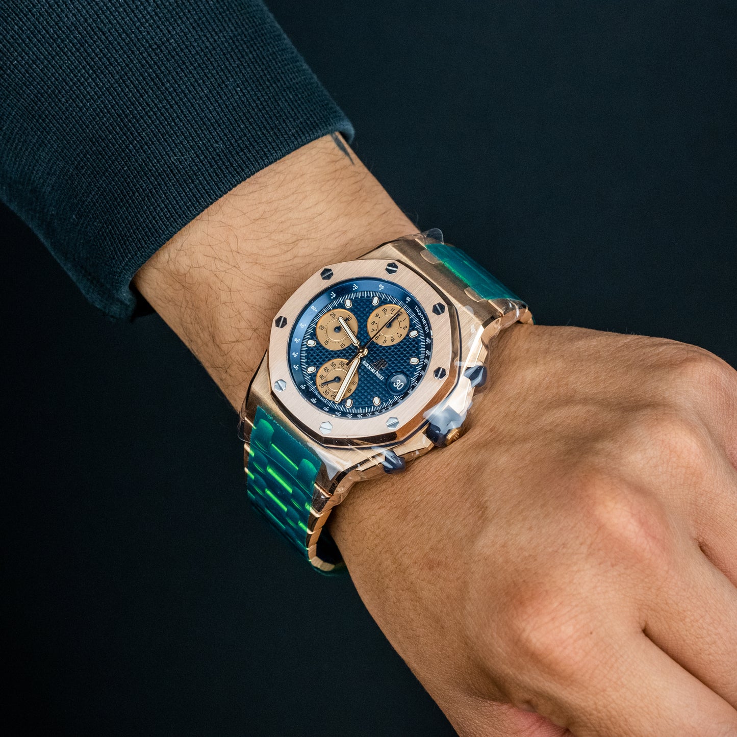 Audemars Piguet Royal Oak Offshore Chronograph, Rose Gold Blue Dial Ref. 26238OR.OO.2000OR.01