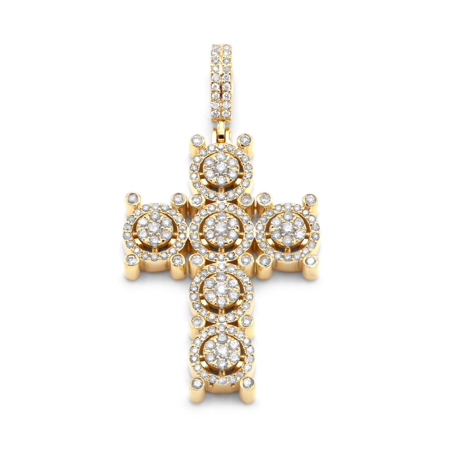 14k Yellow Gold Diamond Cross 1.36ctw