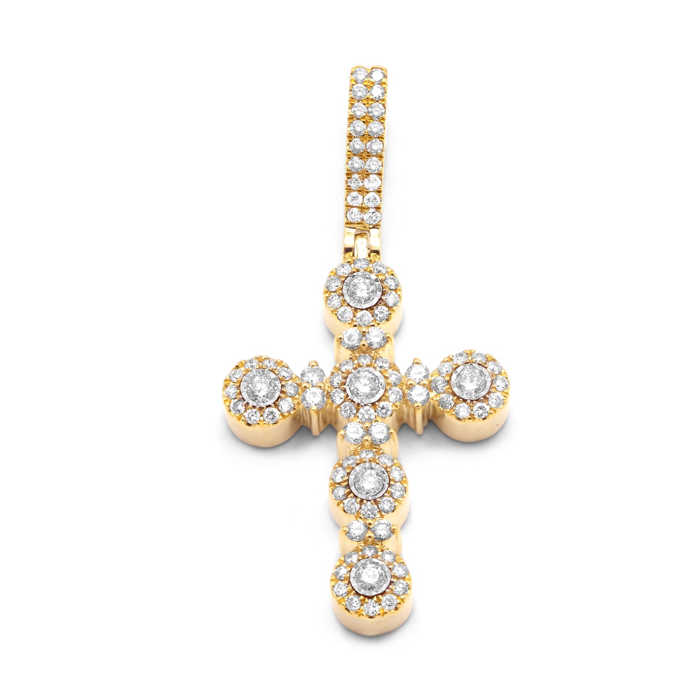 14k Yellow Gold Diamond Cross 1.36ctw