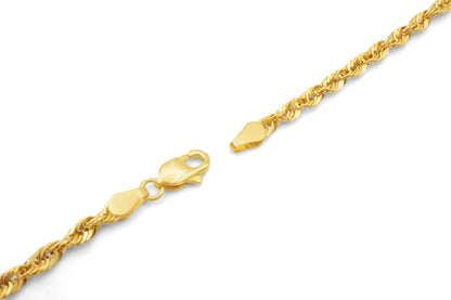 14K Yellow Gold Solid Rope Chain 4mm