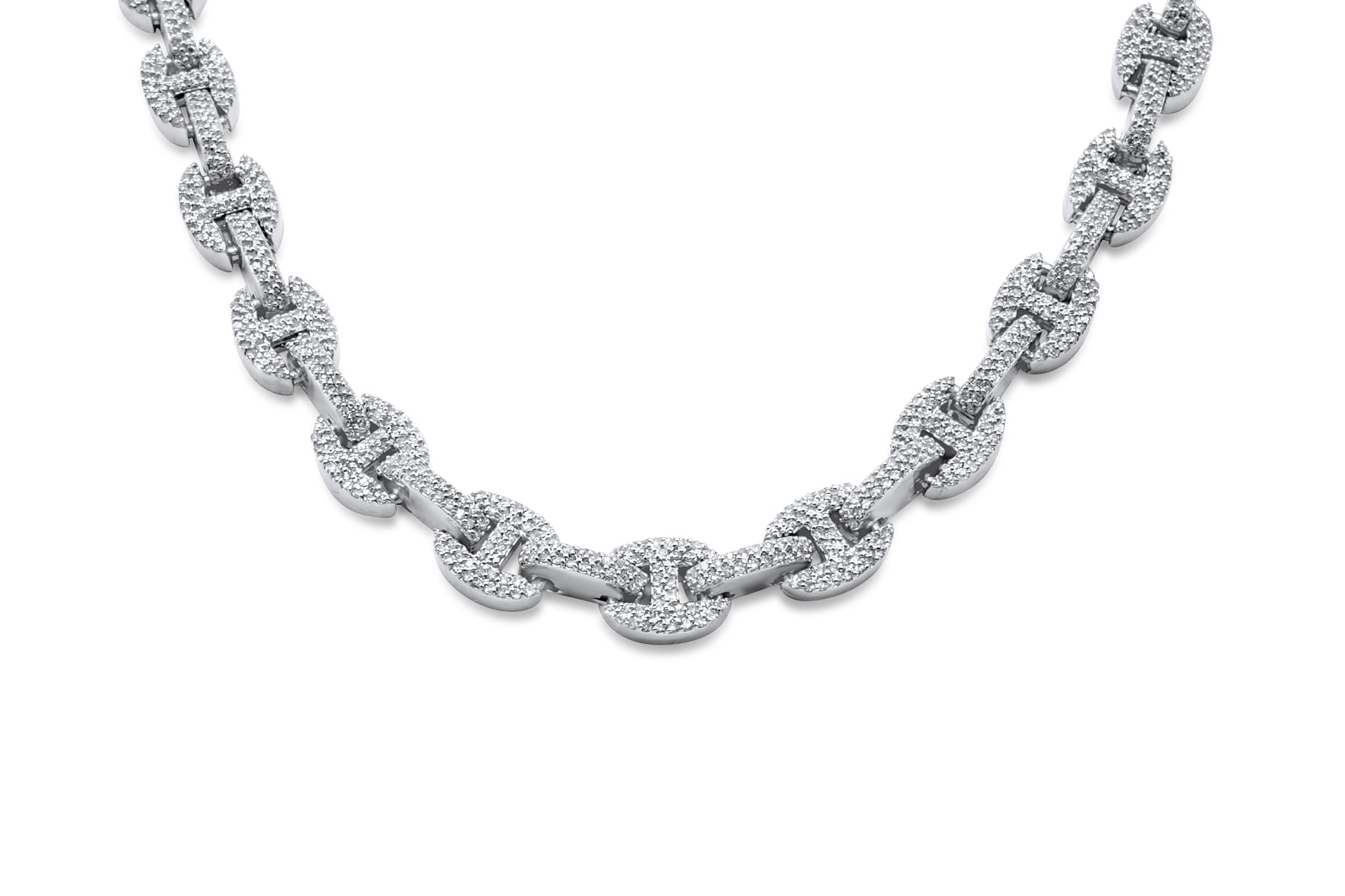 10K White Gold Diamond Mariner Chain 7mm 5.86 ctw