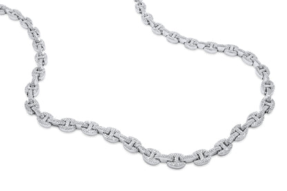 10K White Gold Diamond Mariner Chain 7mm 5.86 ctw