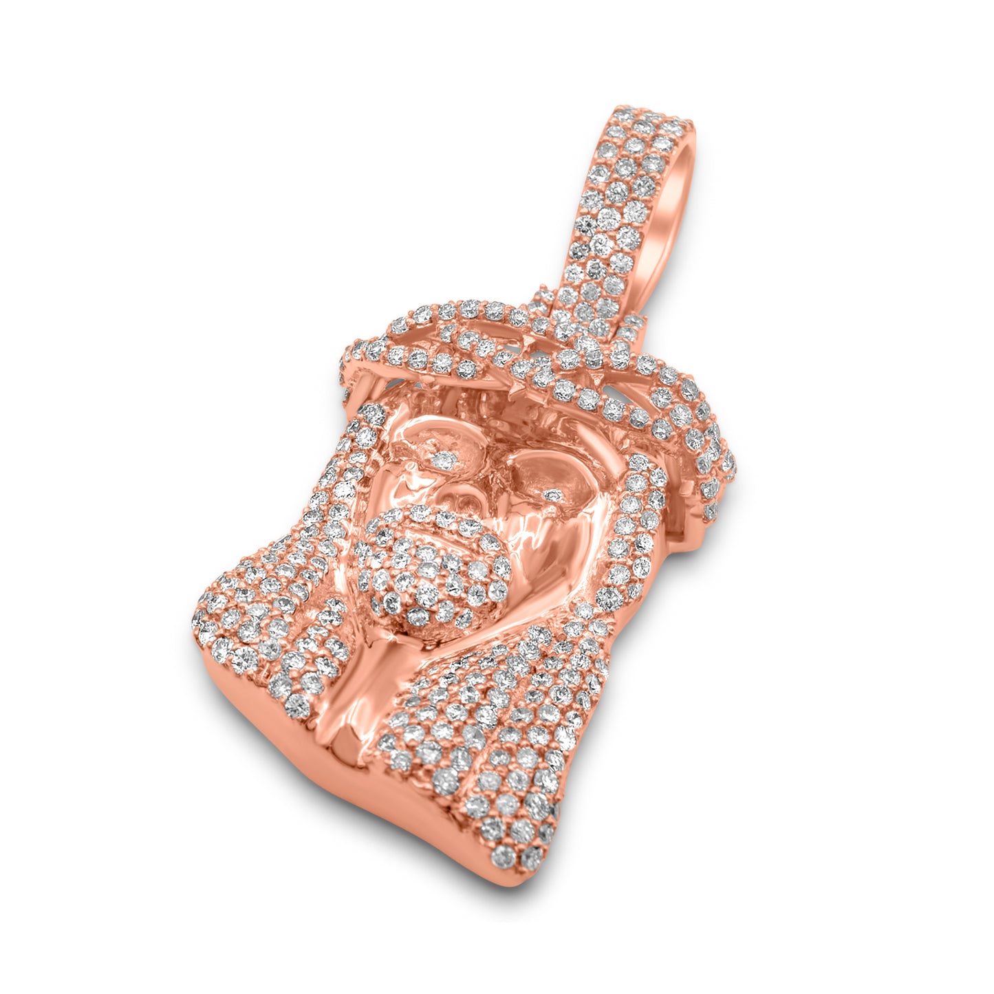 14K Rose Gold Jesus Diamond Pendant 0.43CTW