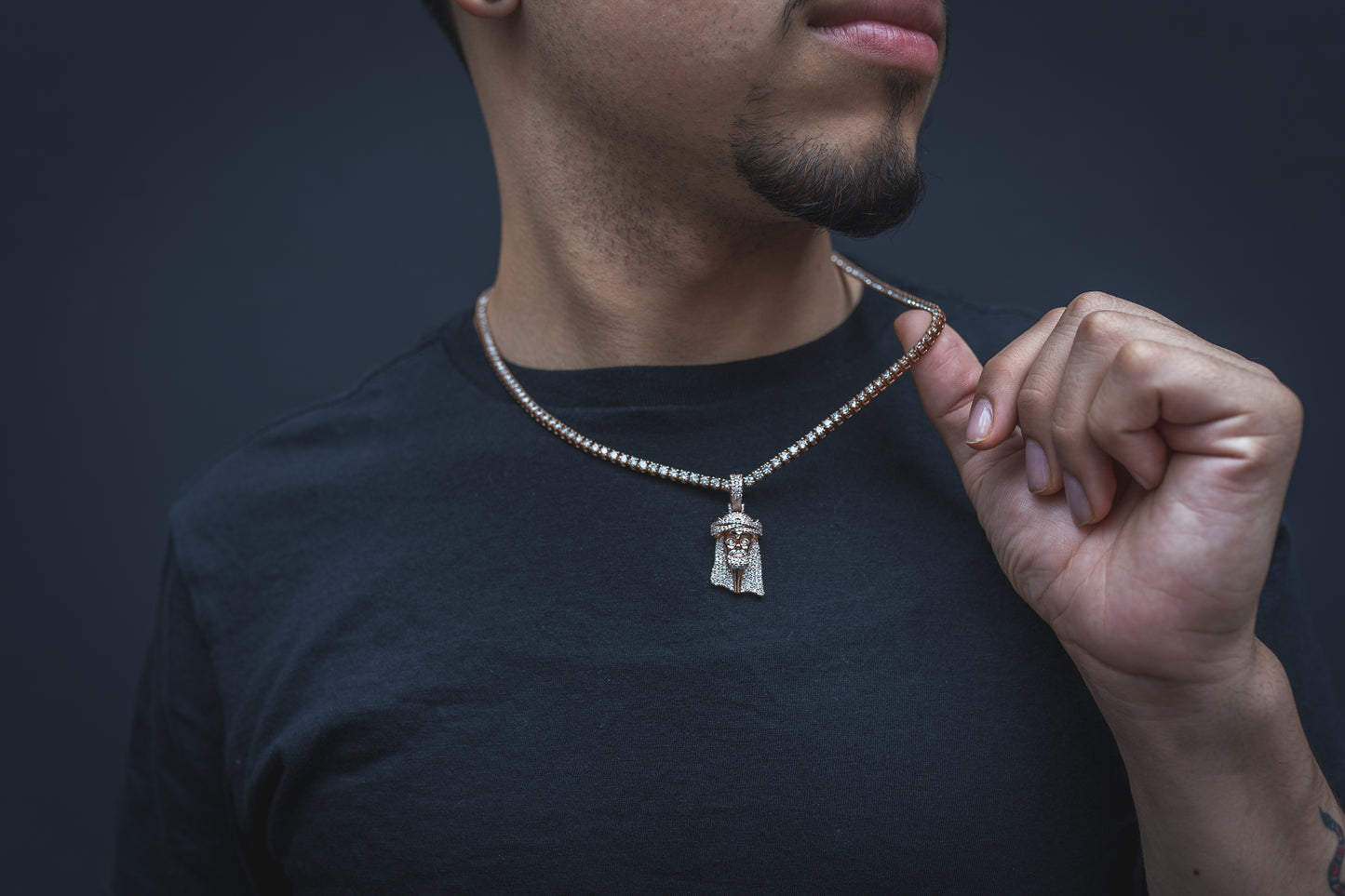 14K Rose Gold Jesus Diamond Pendant 1.30 ctw