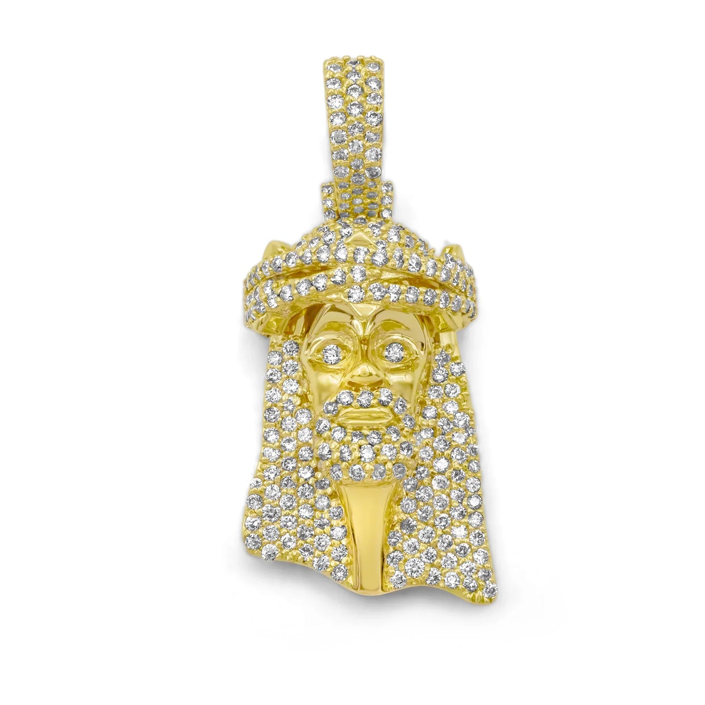 14K White Gold Jesus Diamond Pendant 0.60 ctw