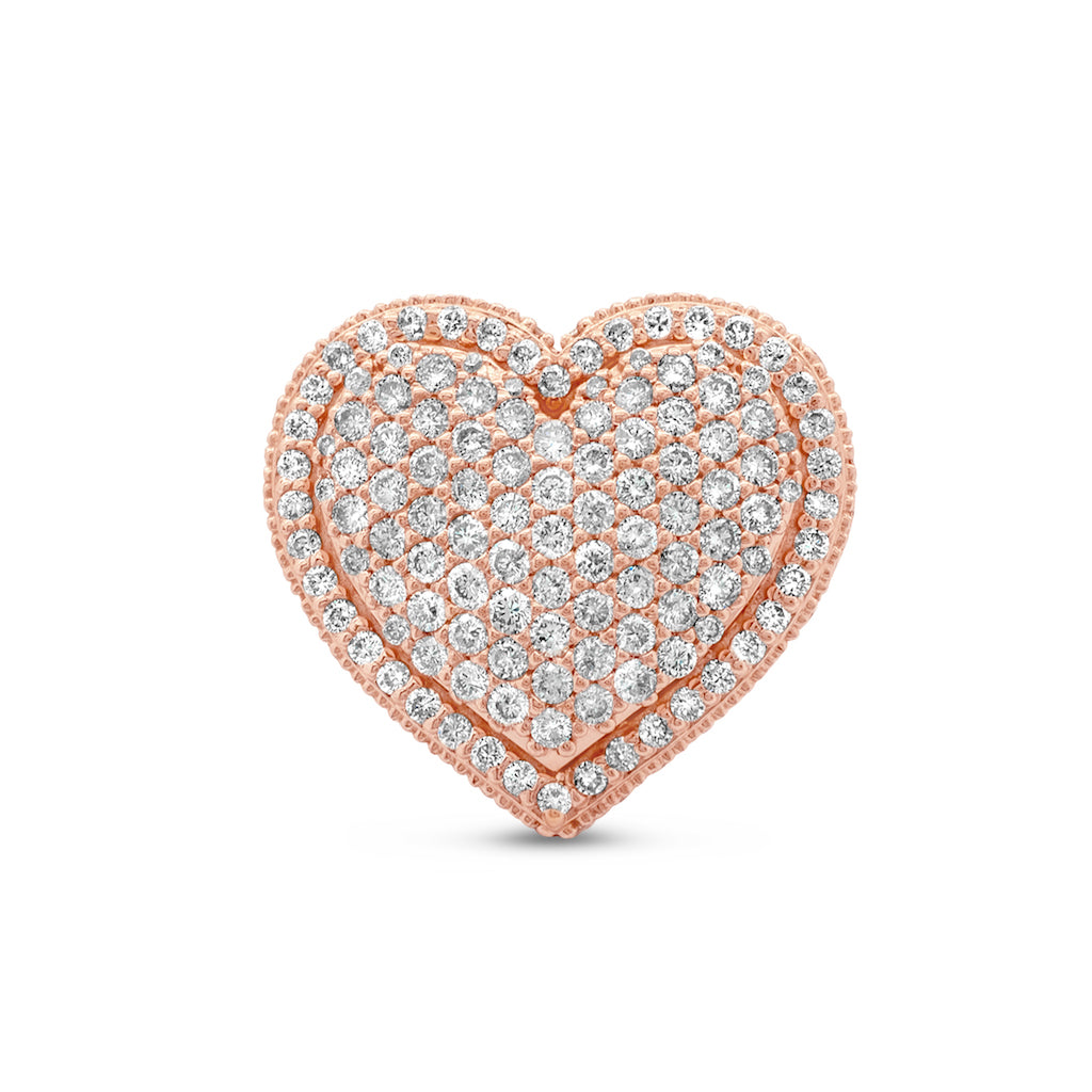 14k Rose Gold Diamond Heart Ring 2.79 ctw