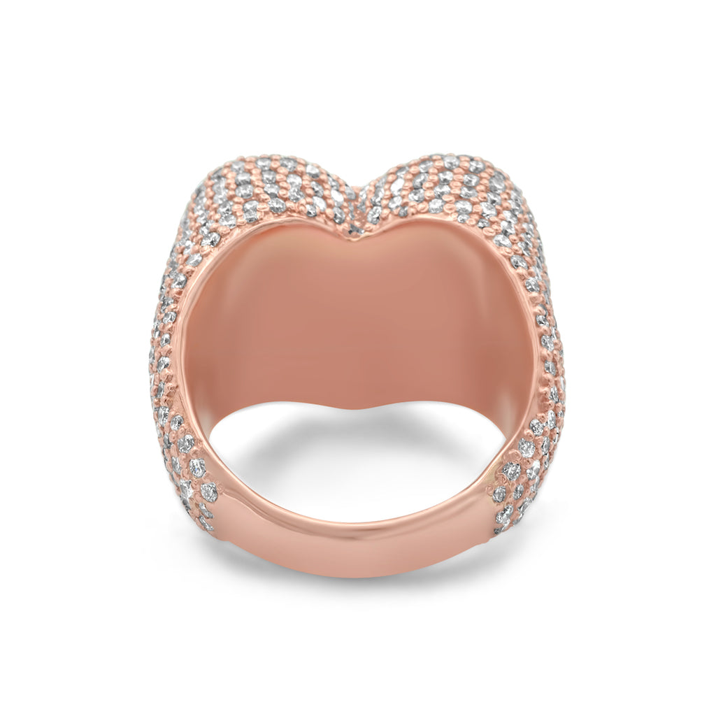 14k Rose Gold Diamond Heart Ring 5.08 ctw