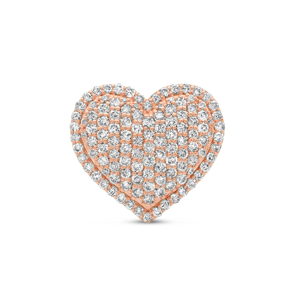 14k Rose Gold Diamond Heart Ring 1.39 ctw