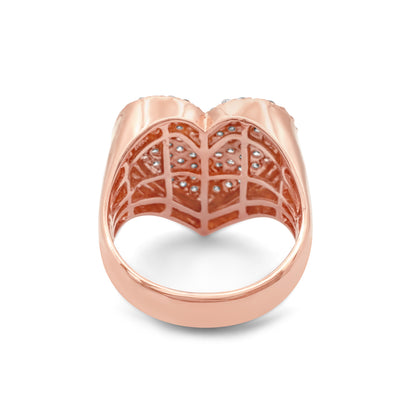 14k Rose Gold Diamond Heart Ring 1.39 ctw