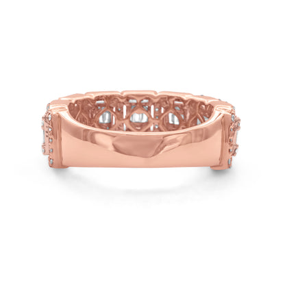 14k Rose Gold Diamond Baguette Ring 1.39ctw