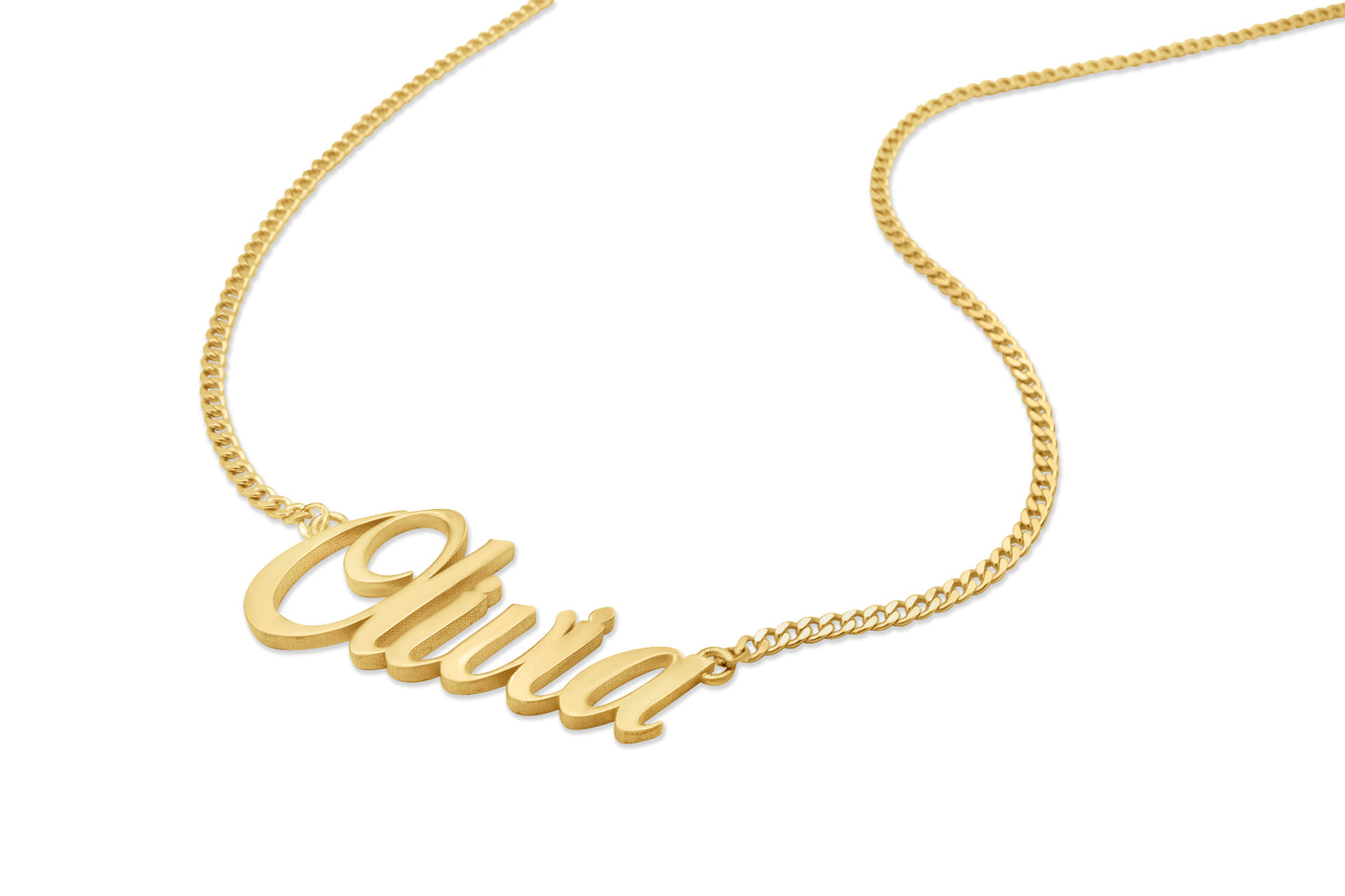 14K Solid Gold Personalized Name Necklace Birds Of Paradise