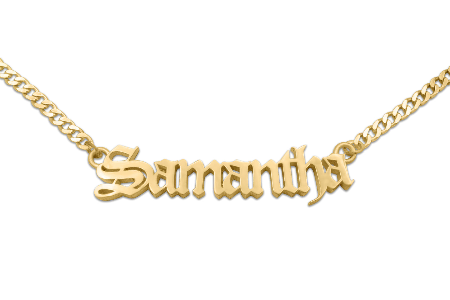 14K Solid Yellow Gold Personalized Name Necklace