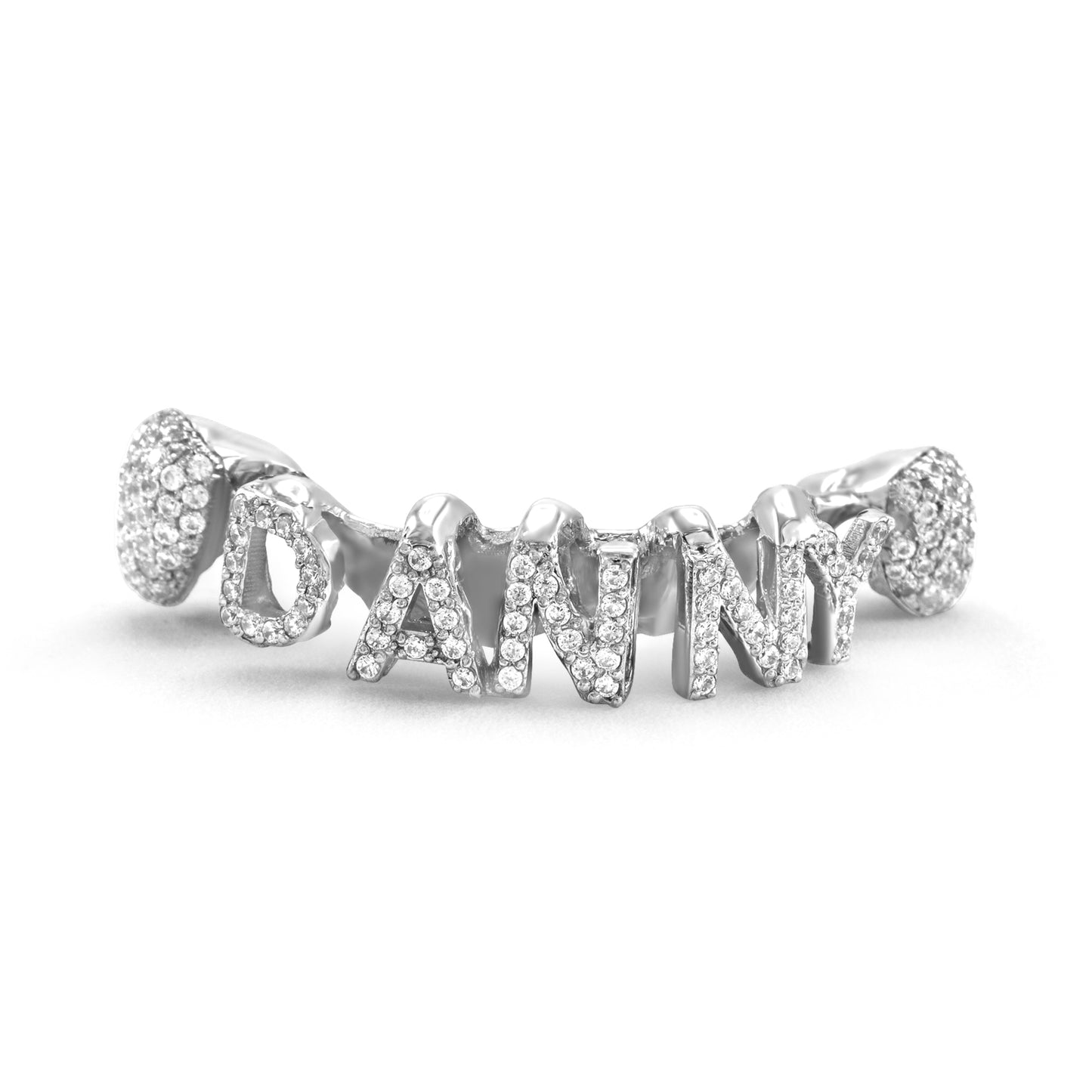 Custom Name 14K White Gold Diamond (Bottom) Grill