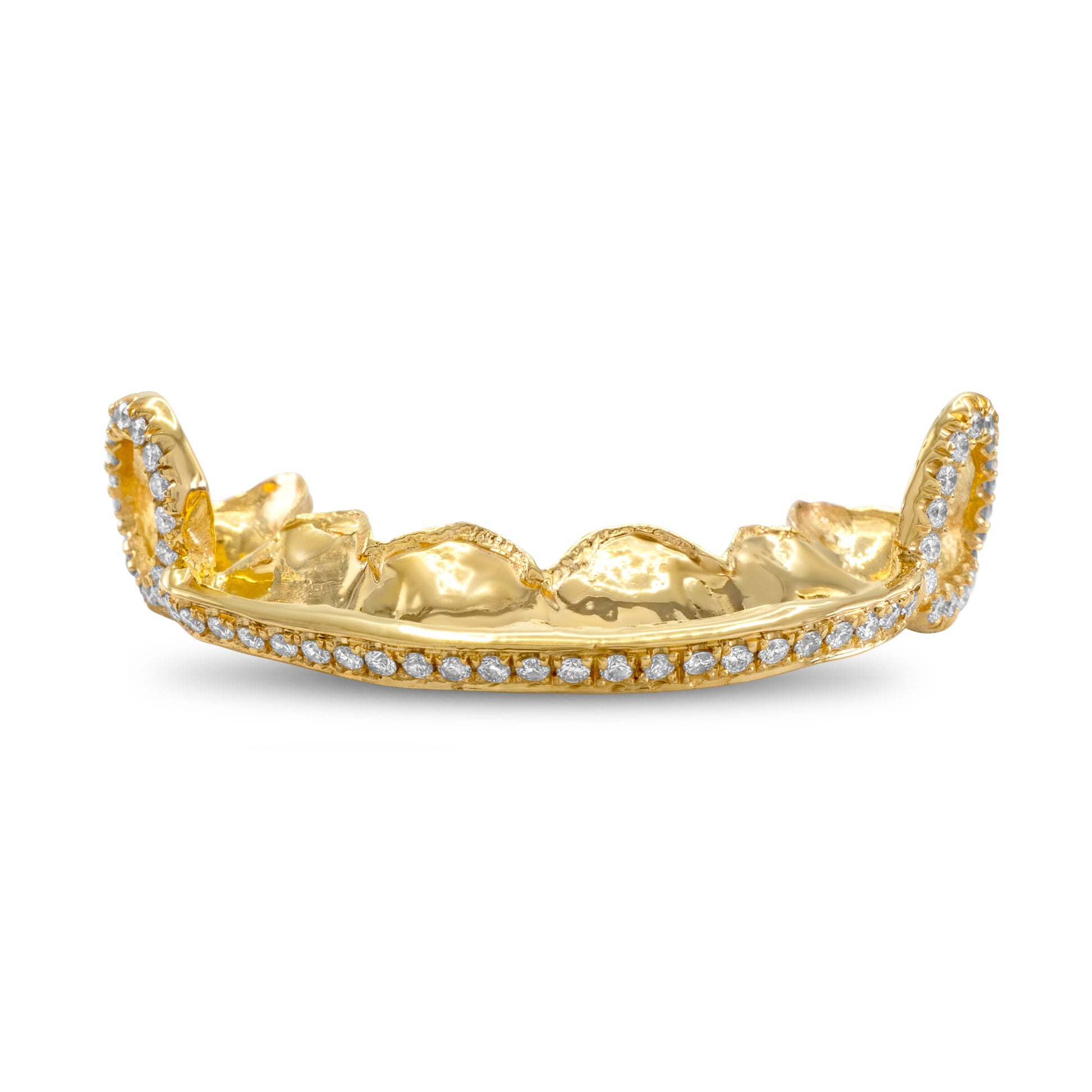 14K Yellow Gold Diamond Row (Top) Grill